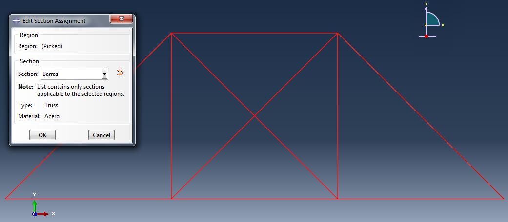 Como se trata de un reticulado, donde las barras que componen al mismo solo pueden resistir solicitación axial, se utilizará una sección de tipo barra (Beam Truss), y la cual luego (Figura 2.