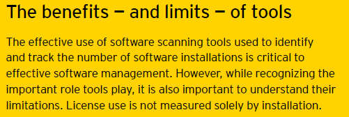 Fuente Ernest & Young Software instalado vs uso real vs necesidad real El 20% de los costes de