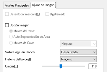 Ajustes de imagen disponibles - Modo Oficina Puede seleccionar estas opciones de Ajuste de Imagen en el Modo Oficina de Epson Scan.