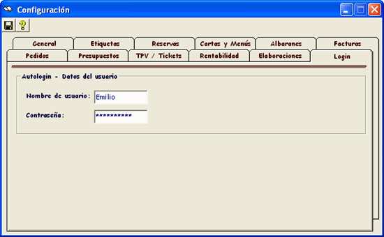 Nombre de usuario / password: Datos del usuario con el cual se desea realizar el login de forma automática.