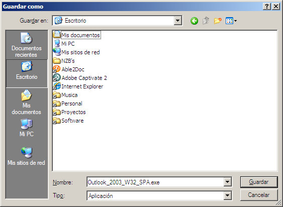 11. Para descargar Microsoft Outlook 2003 haga clic en la liga Haz clic aquí para descargarlo: 12.