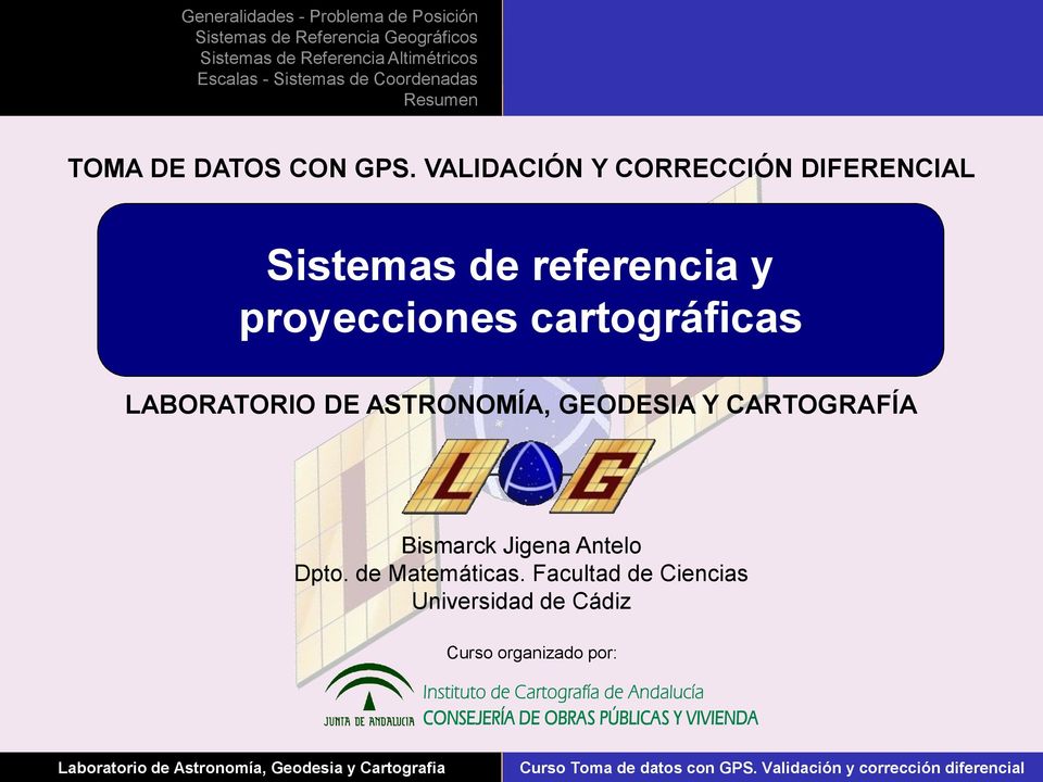 proyecciones cartográficas LABORATORIO DE ASTRONOMÍA, GEODESIA Y