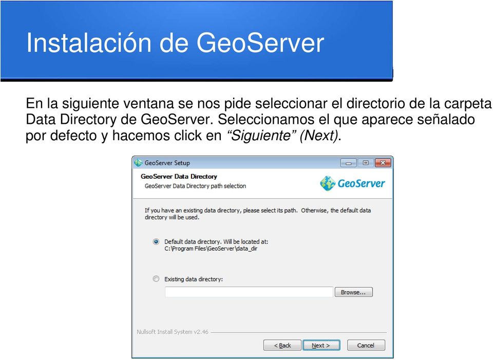 Directory de GeoServer.