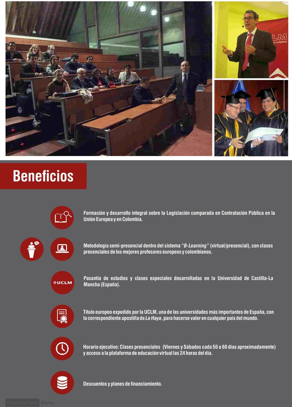 Pasantía de estudios y clases especiales desarrolladas en la Universidad de Castilla-La Mancha (España).
