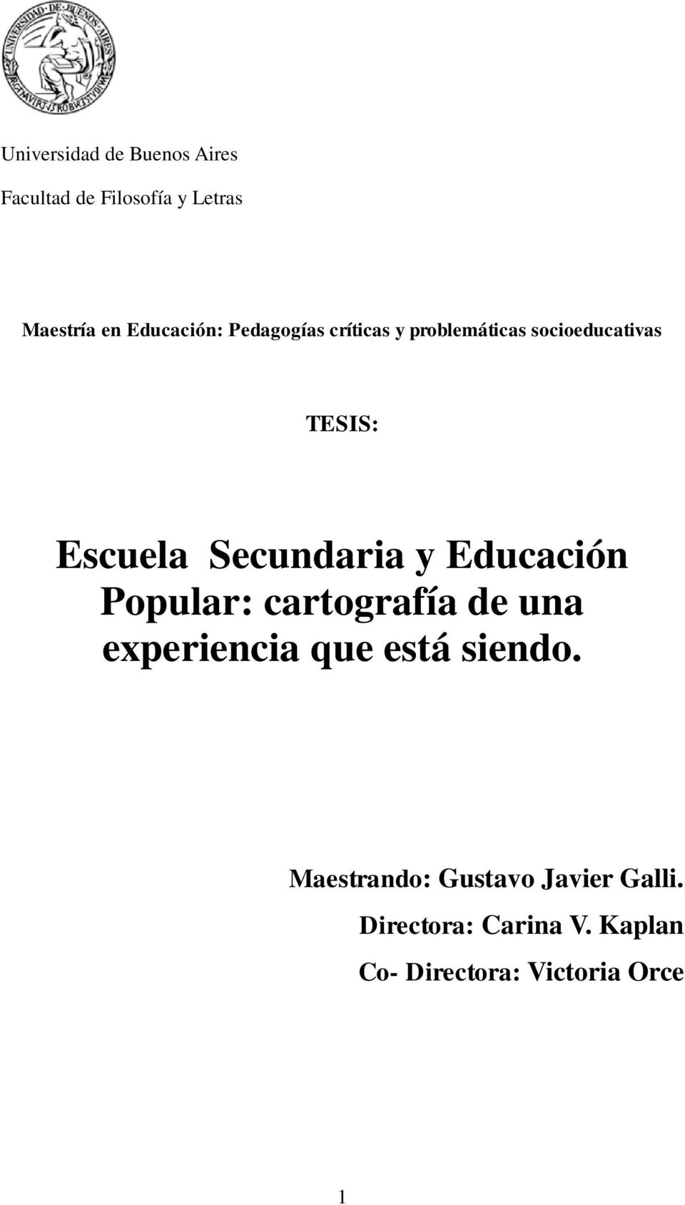 Secundaria y Educación Popular: cartografía de una experiencia que está siendo.