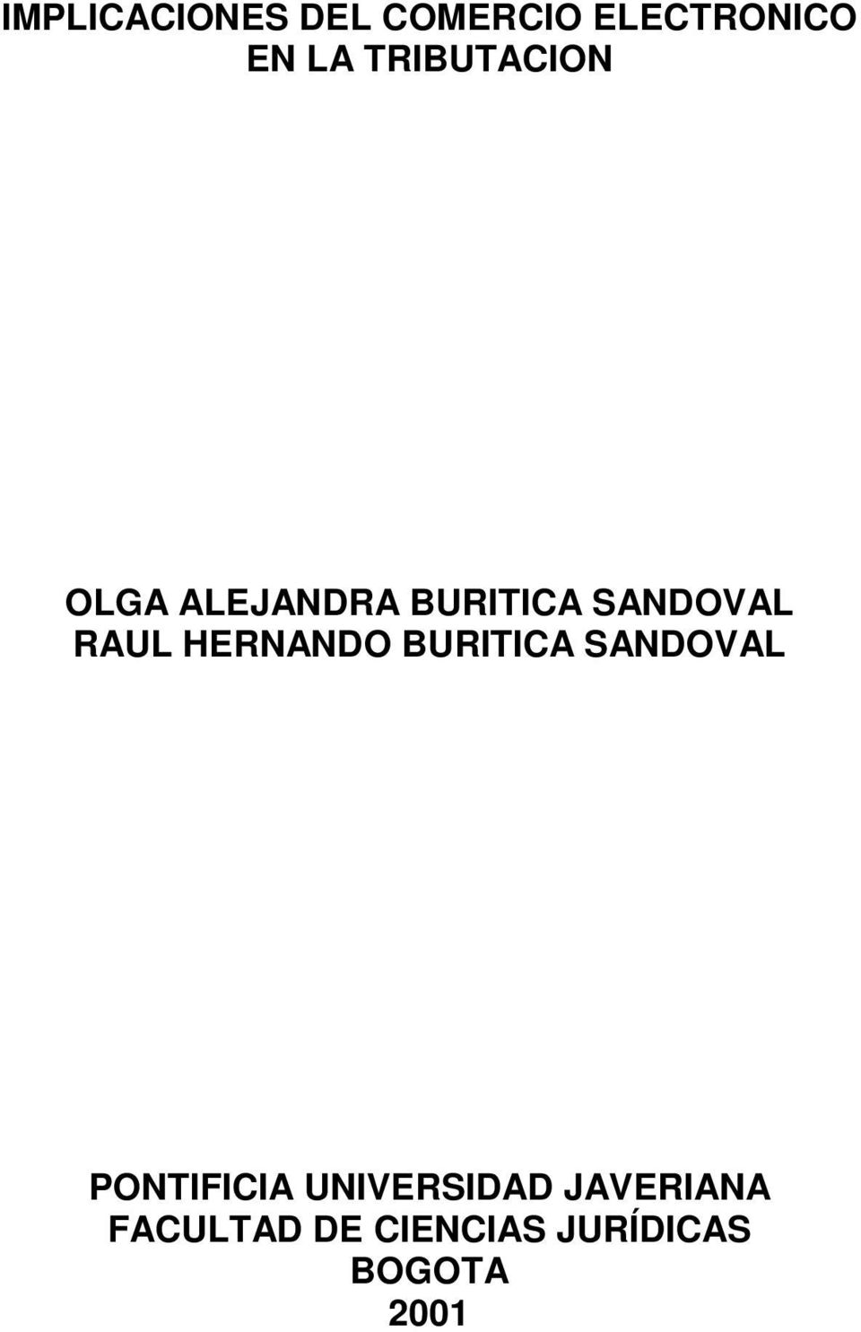 HERNANDO BURITICA SANDOVAL PONTIFICIA UNIVERSIDAD
