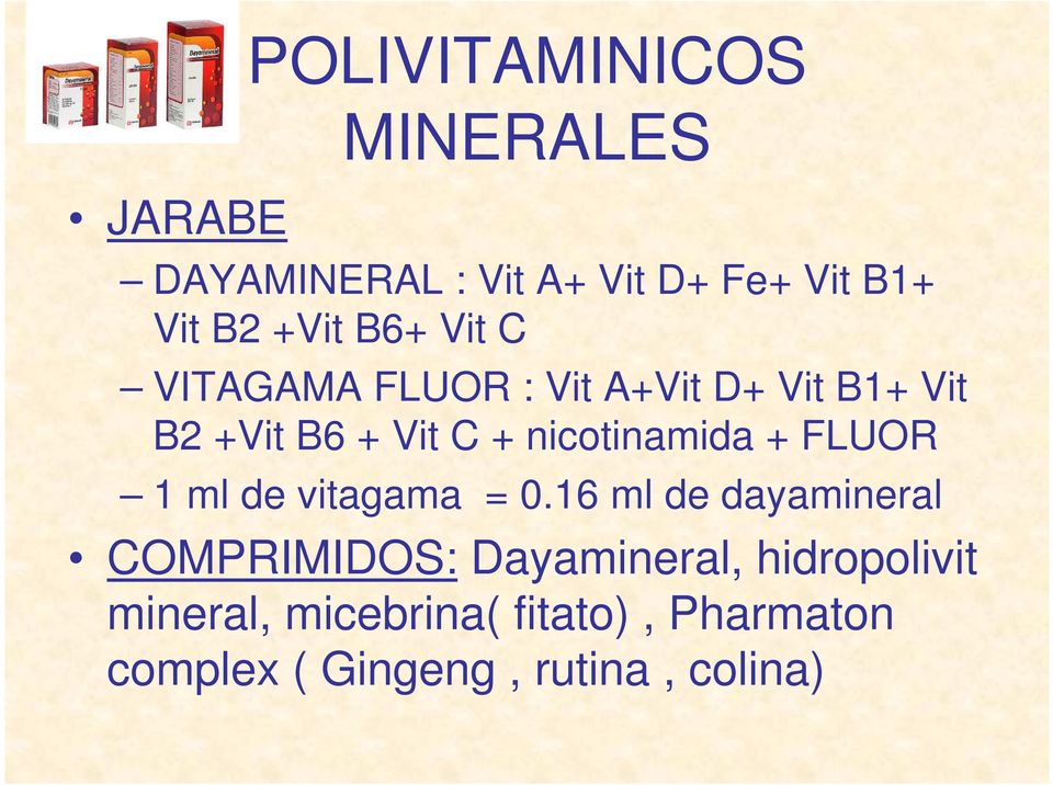 nicotinamida + FLUOR 1 ml de vitagama = 0.