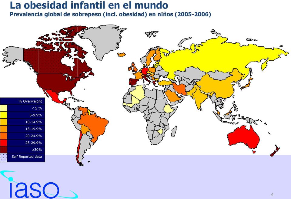 obesidad) en n ños (2005-2006) % Overweight < 5