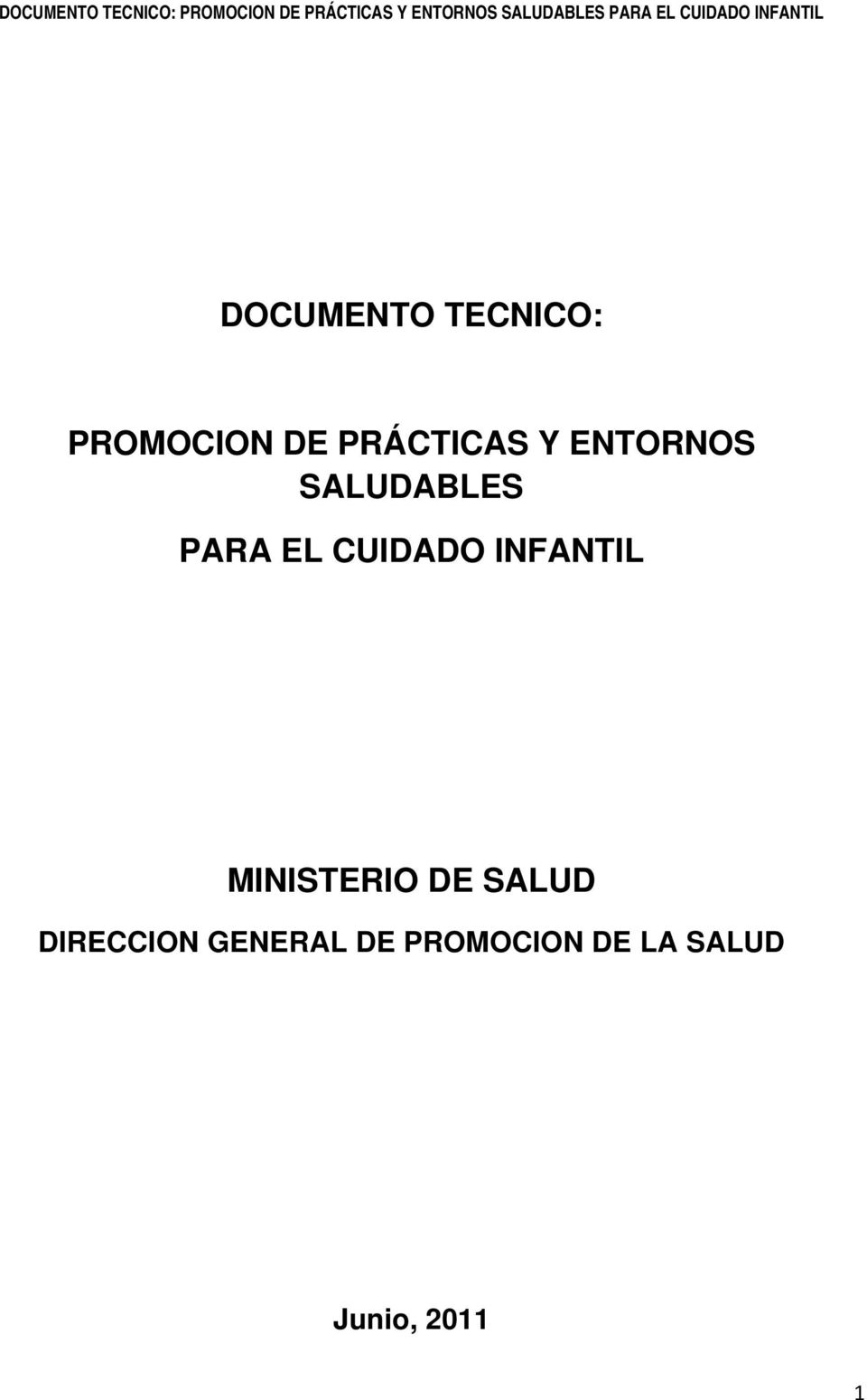 INFANTIL MINISTERIO DE SALUD DIRECCION
