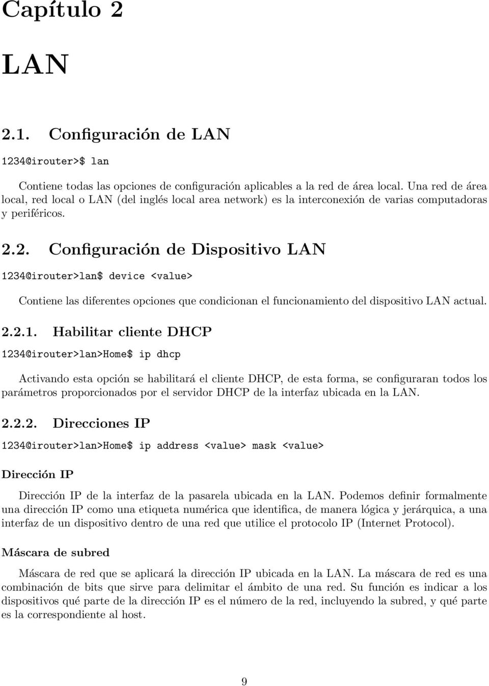 2. Configuración de Dispositivo LAN 12