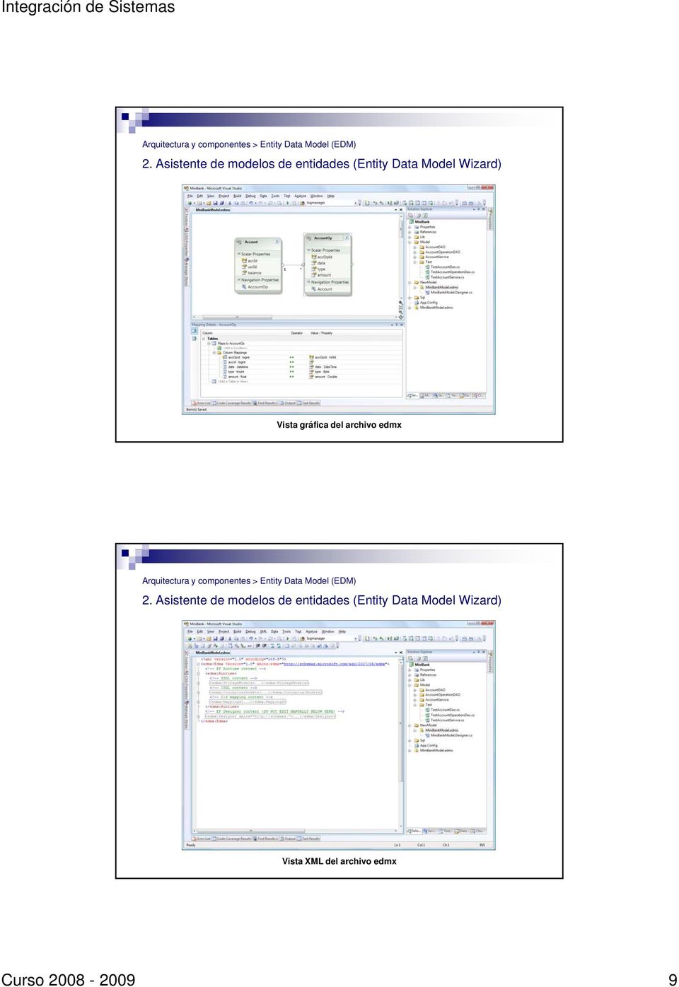 Vista gráfica del archivo edmx   Vista XML del archivo edmx