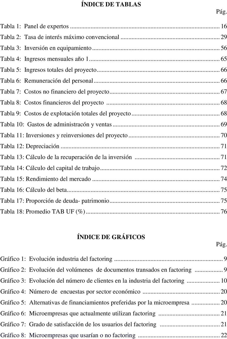 .. 68 Tabla 9: Costos de explotación totales del proyecto... 68 Tabla 10: Gastos de administracón y ventas... 69 Tabla 11: Inversiones y reinversiones del proyecto... 70 Tabla 12: Depreciación.