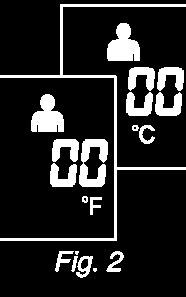 Cómo cambiar de grados Fahrenheit a Celsius 1. Presione el botón Power (encendido) para activar el termómetro. 2.