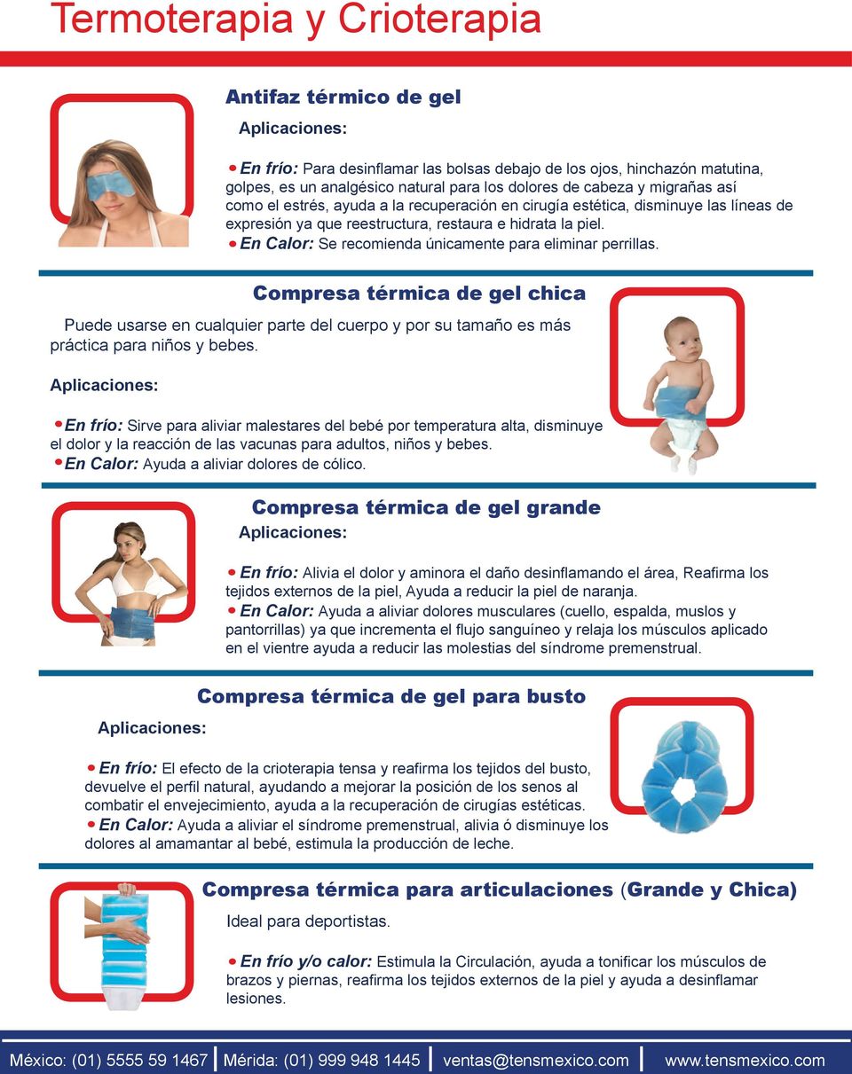 Compresa térmica de gel chica Puede usarse en cualquier parte del cuerpo y por su tamaño es más práctica para niños y bebes.