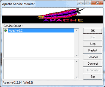 En la consola de sistema, se debe ingresar a la carpeta donde está el ejecutable de Apache, para este caso sería: cd c:\appserv\apache2.2\bin y presionar enter.