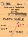 124 TIEMPOST Octubre 1984. TIEMPOST S.R.L. Diferentes gomígrafos aplicados para cancelar los sellos con tinta negra, azul y roja; talones de control varios.