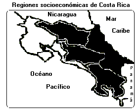 7-Observe el siguiente croquis de Costa Rica. Cuáles son los nombres de las regiones socioeconómicas que aparecen sin sombrear en el croquis anterior? A) Brunca y Pacífico Central.