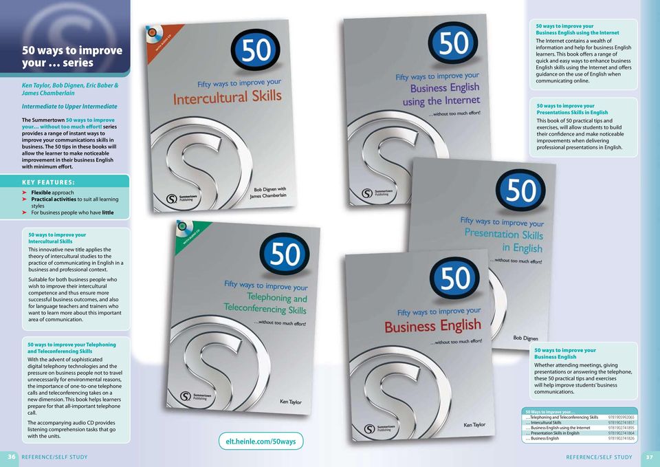 The 50 tips in these books will allow the learner to make noticeable improvement in their business English with minimum effort.