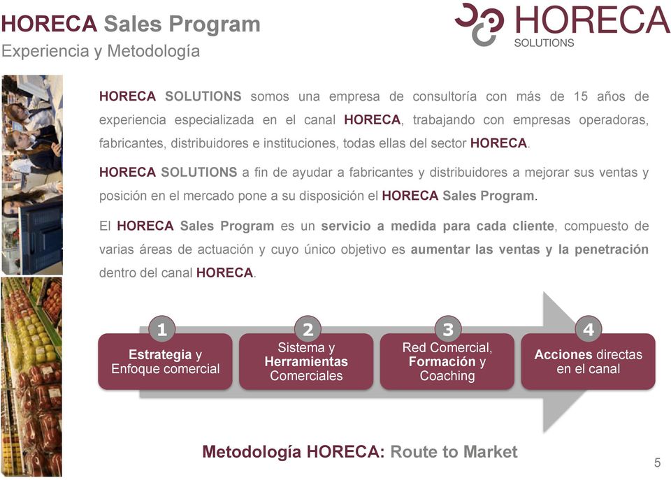 HORECA SOLUTIONS a fin de ayudar a fabricantes y distribuidores a mejorar sus ventas y posición en el mercado pone a su disposición el.