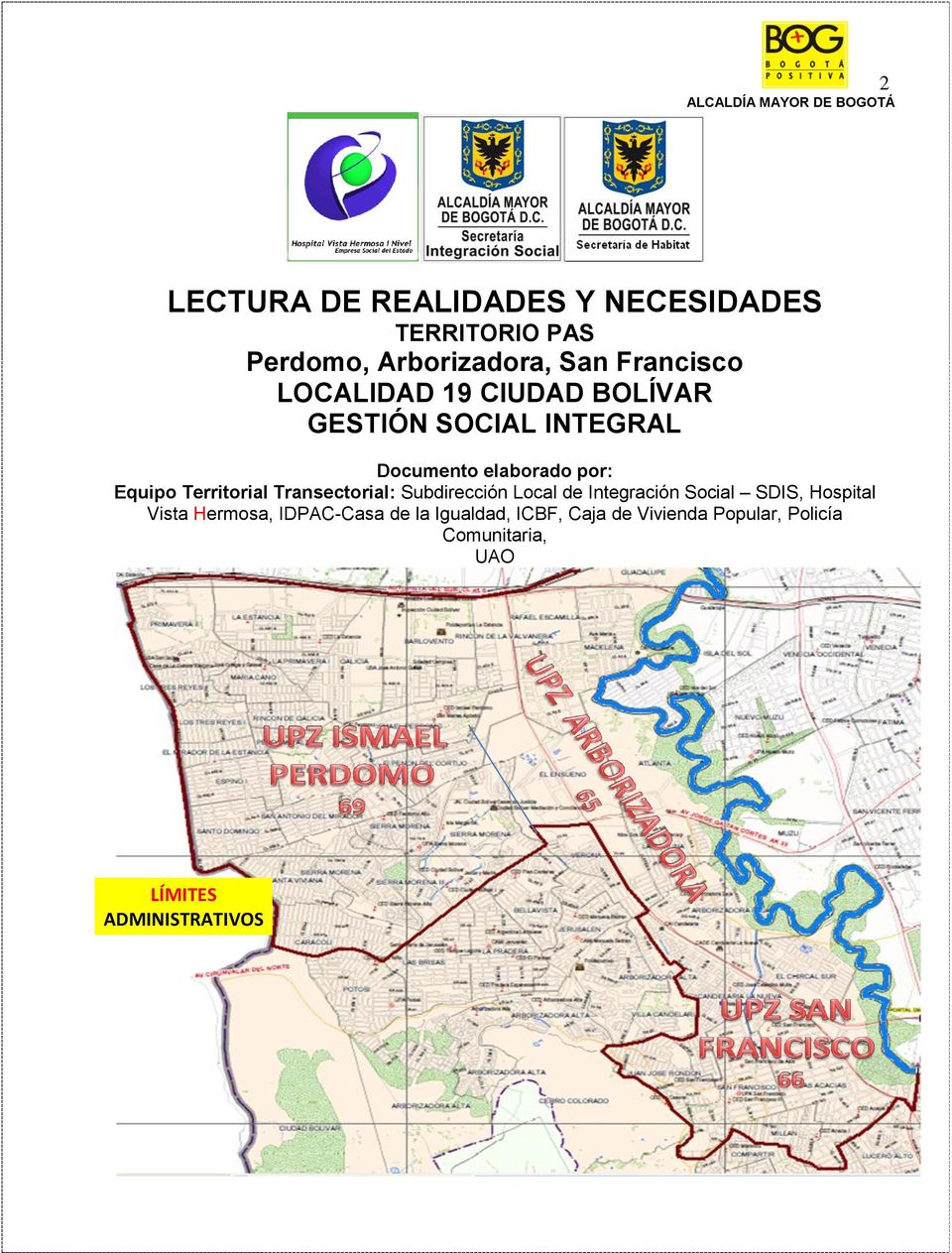 Territorial Transectorial: Subdirección Local de Integración Social SDIS, Hospital Vista