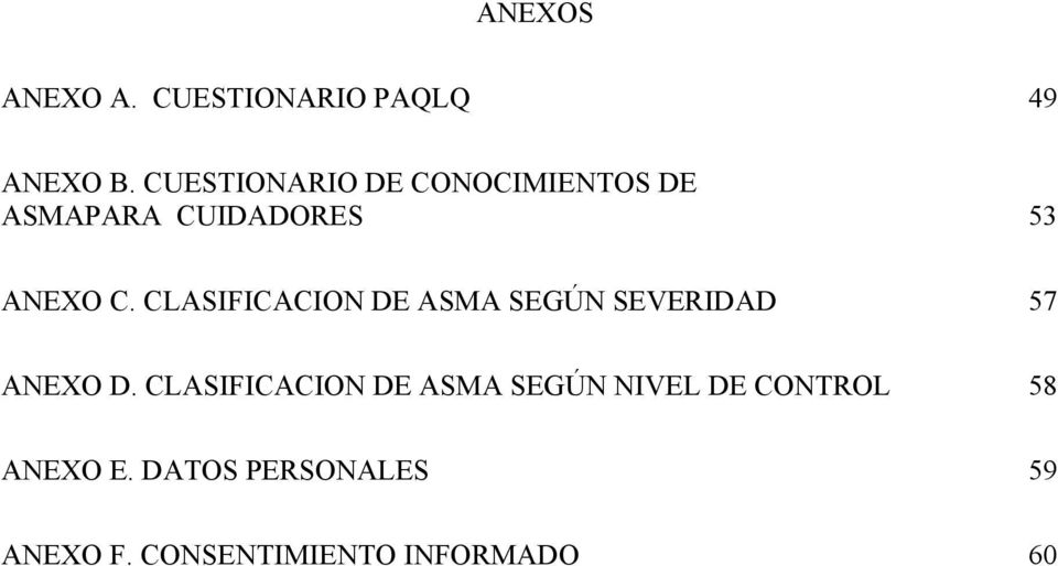 CLASIFICACION DE ASMA SEGÚN SEVERIDAD 57 ANEXO D.