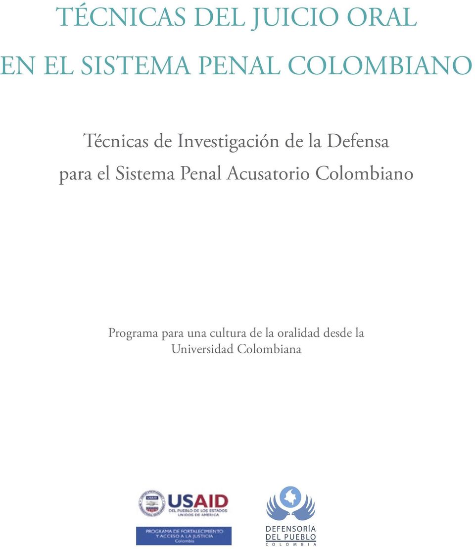 para el Sistema Penal Acusatorio Colombiano Programa