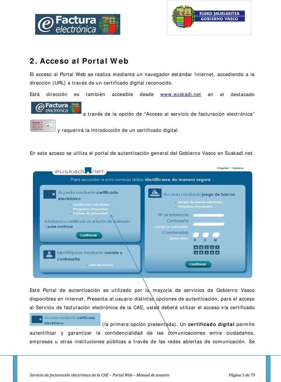 En este acceso se utiliza el portal de autenticación general del Gobierno Vasco en Euskadi.net.