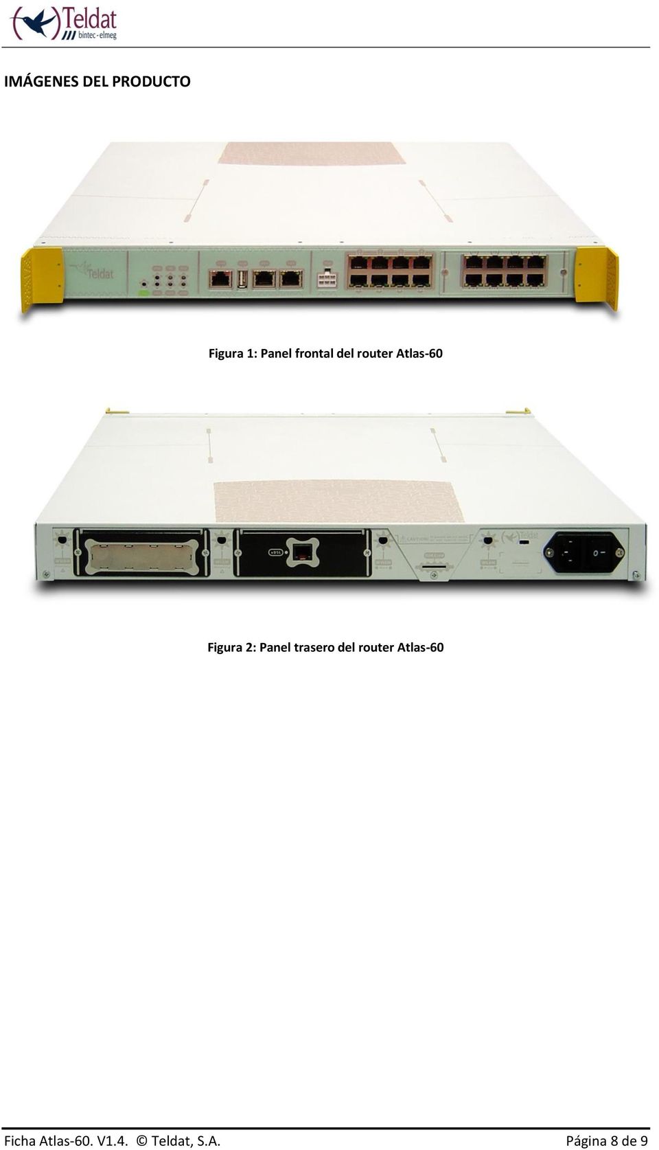 Panel trasero del router Atlas-60 Ficha