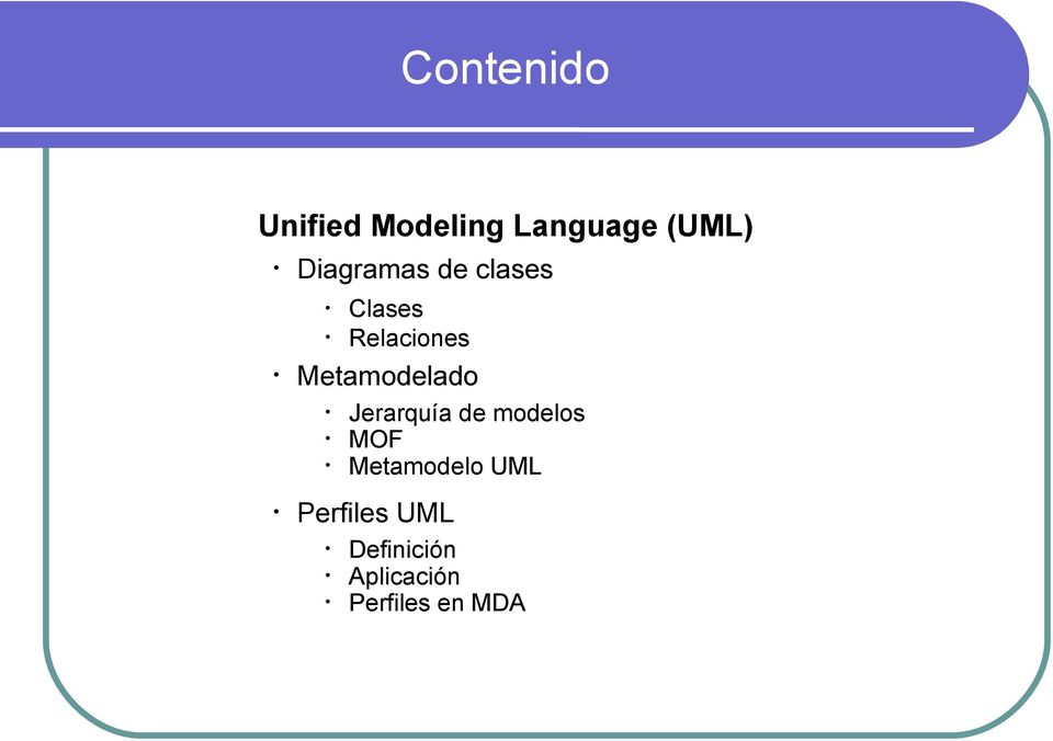 Relaciones Jerarquía de modelos MOF