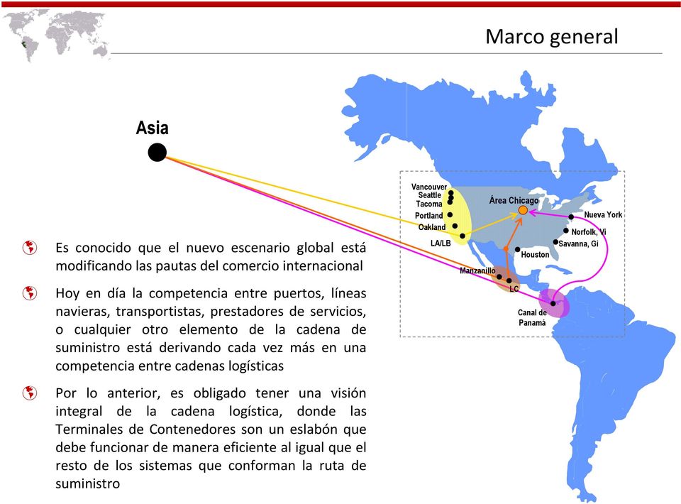la cadena de suministro está derivando cada vez más en una competencia entre cadenas logísticas LC Canal de Panamá Por lo anterior, es obligado tener una visión integral de la