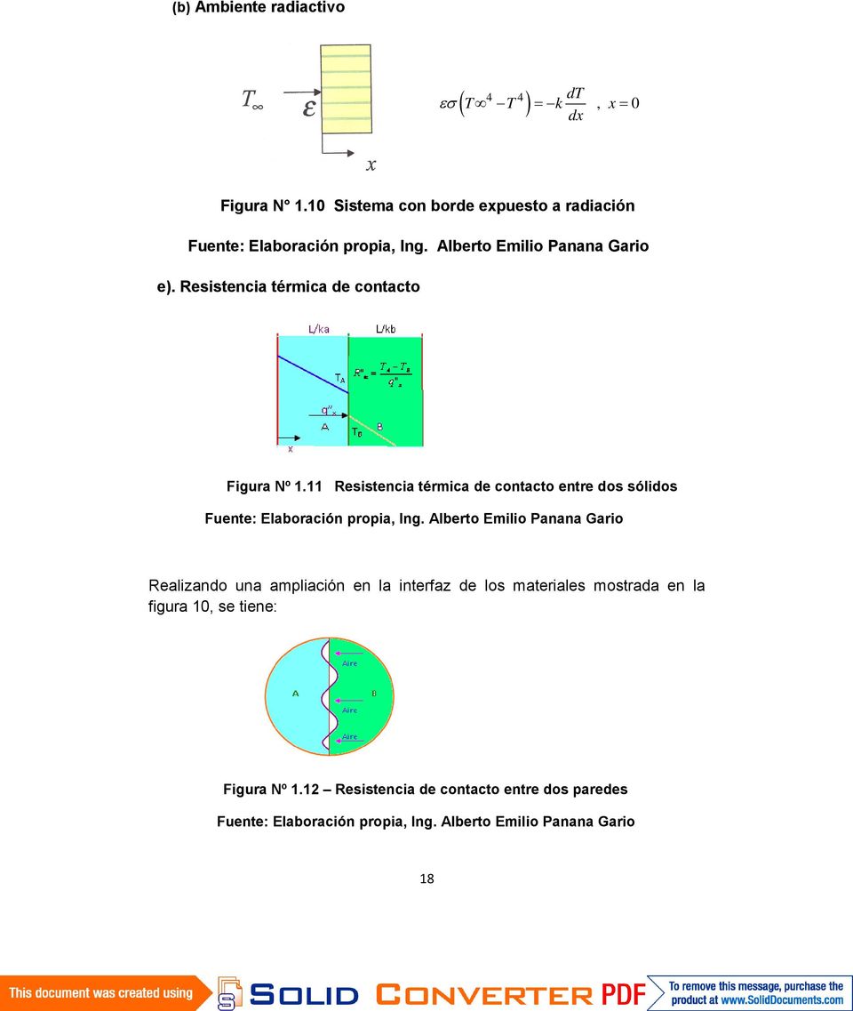 11 Resistencia térmica de contacto entre dos sólidos Fuente: Elaboración propia, Ing.