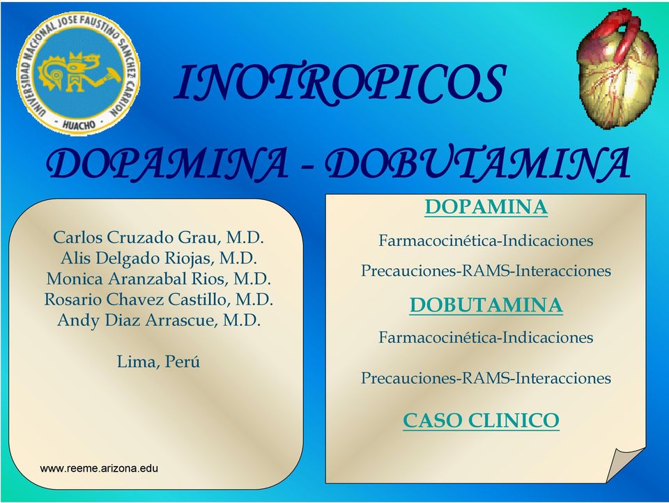 D. Lima, Perú DOPAMINA Farmacocinética-Indicaciones Precauciones-RAMS-Interacciones