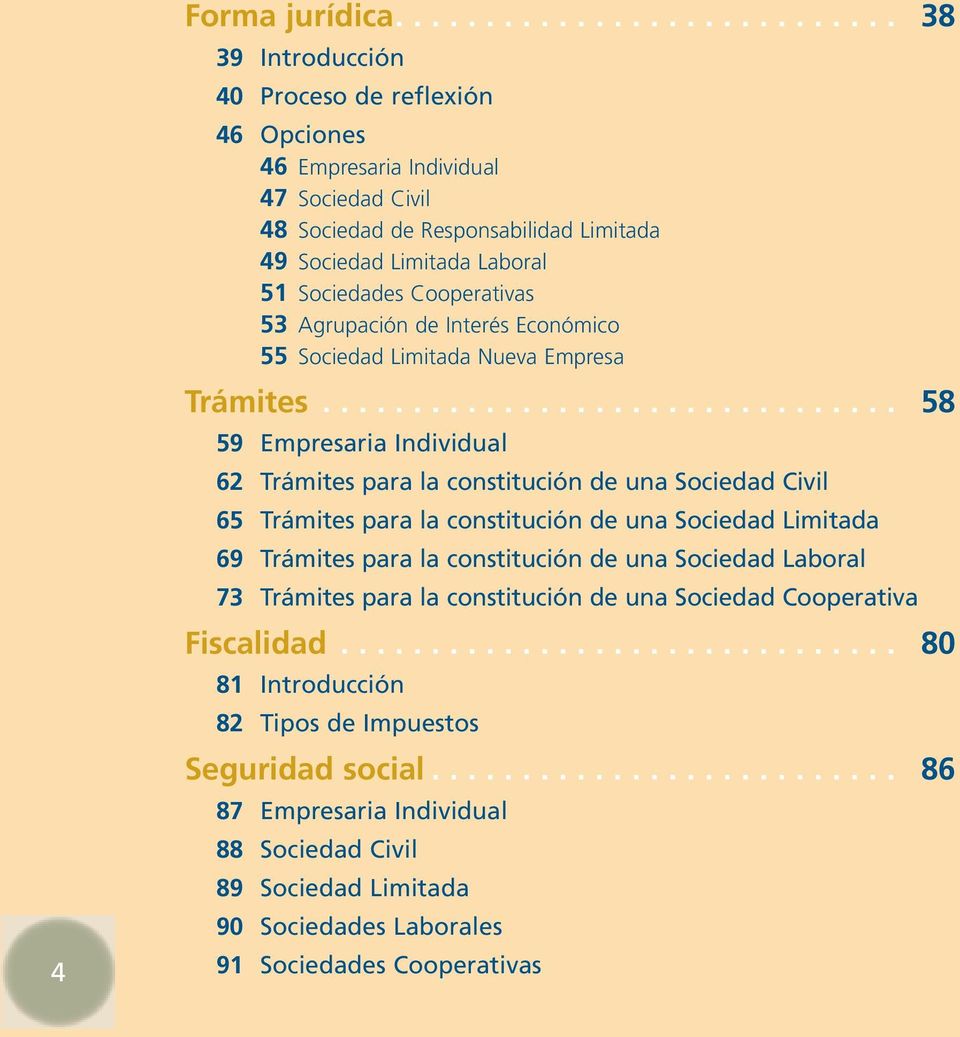 Sociedades Cooperativas 53 Agrupación de Interés Económico 55 Sociedad Limitada Nueva Empresa Trámites.