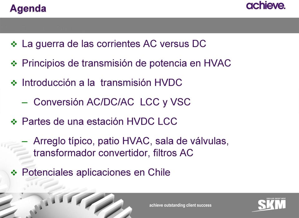 y VSC Partes de una estación HVDC LCC Arreglo típico, patio HVAC, sala de