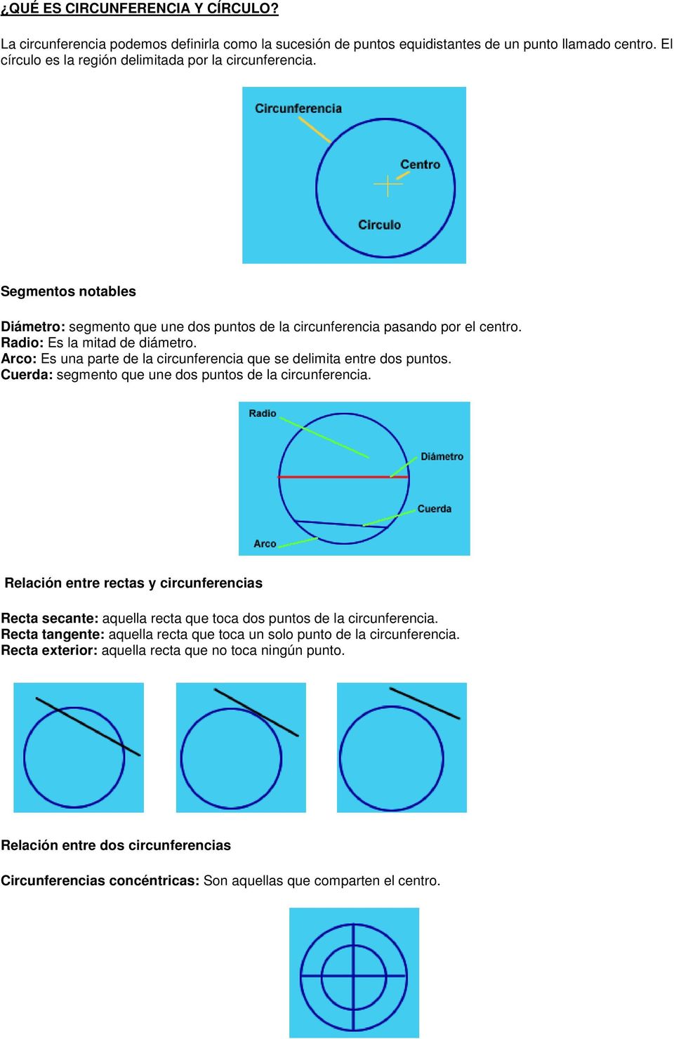 Arco: Es una parte de la circunferencia que se delimita entre dos puntos. Cuerda: segmento que une dos puntos de la circunferencia.