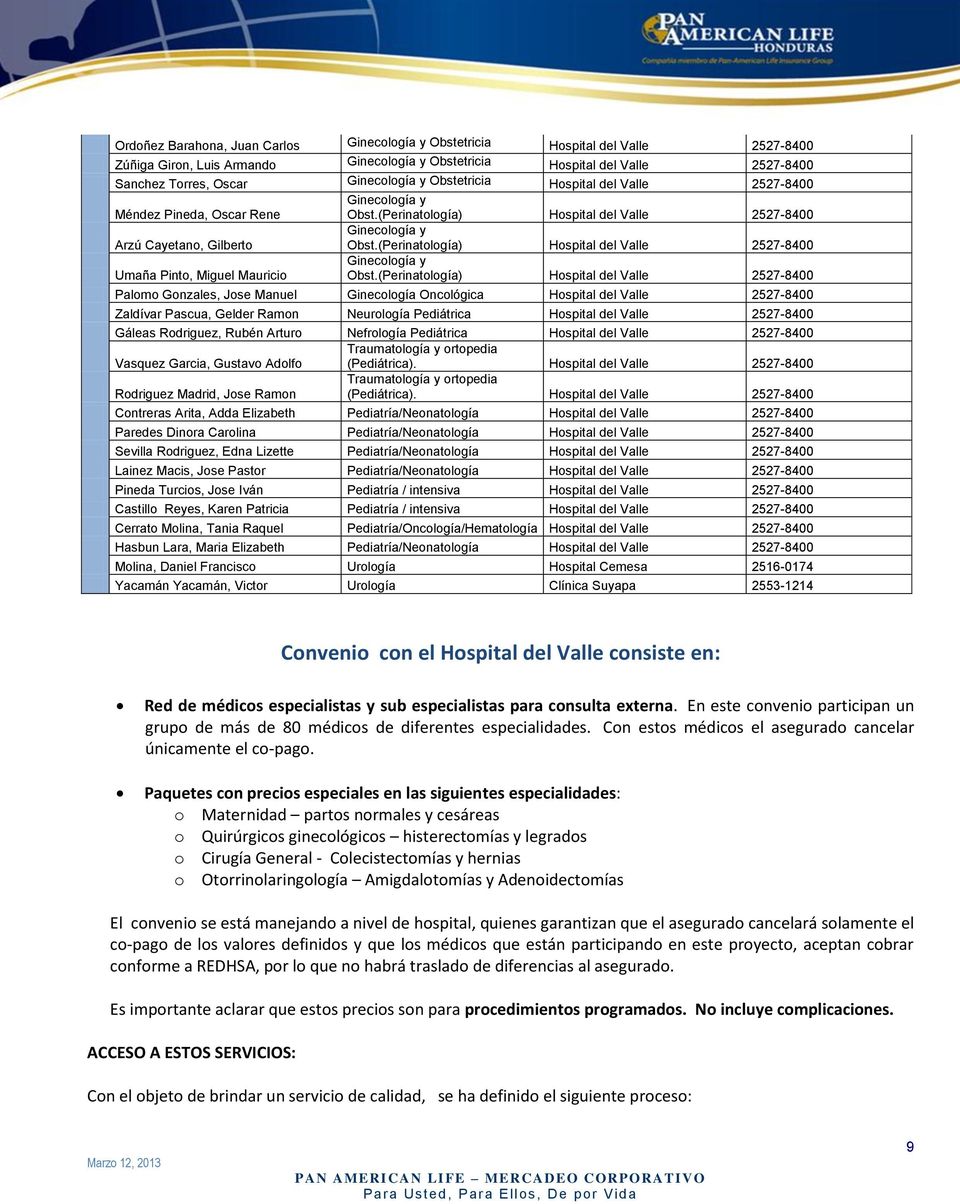 (Perinatología) Hospital del Valle 2527-8400 Ginecología y Umaña Pinto, Miguel Mauricio Obst.