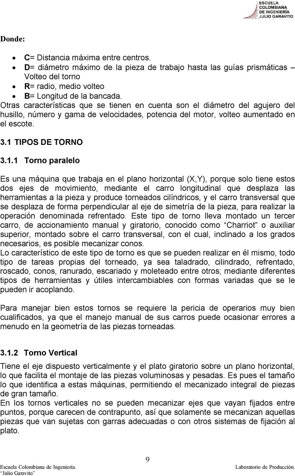 TIPOS DE TORNO 3.1.
