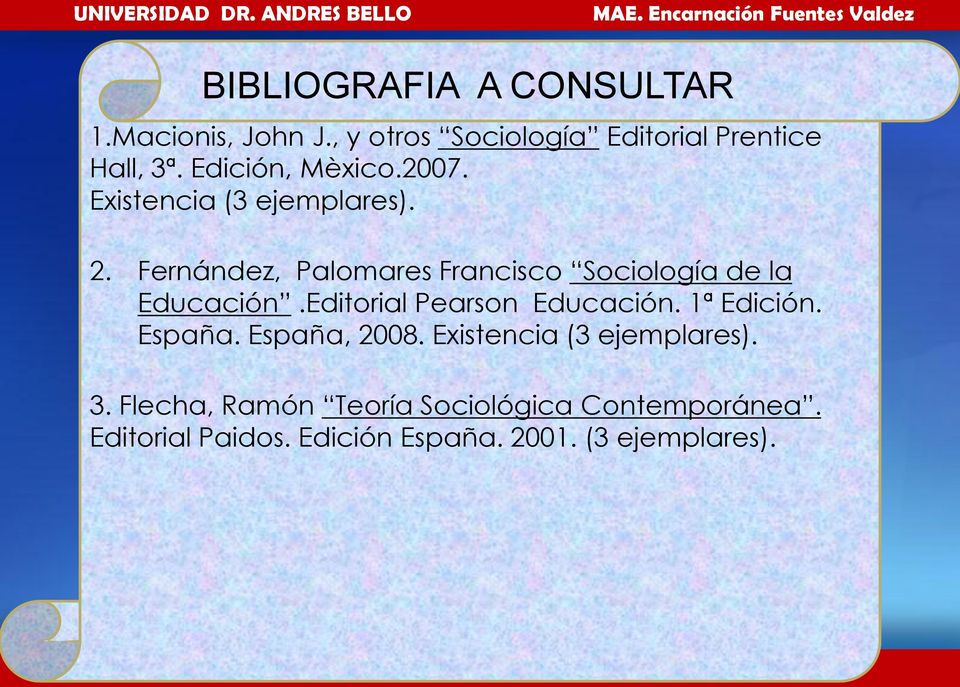 Fernández, Palomares Francisco Sociología de la Educación.Editorial Pearson Educación. 1ª Edición.