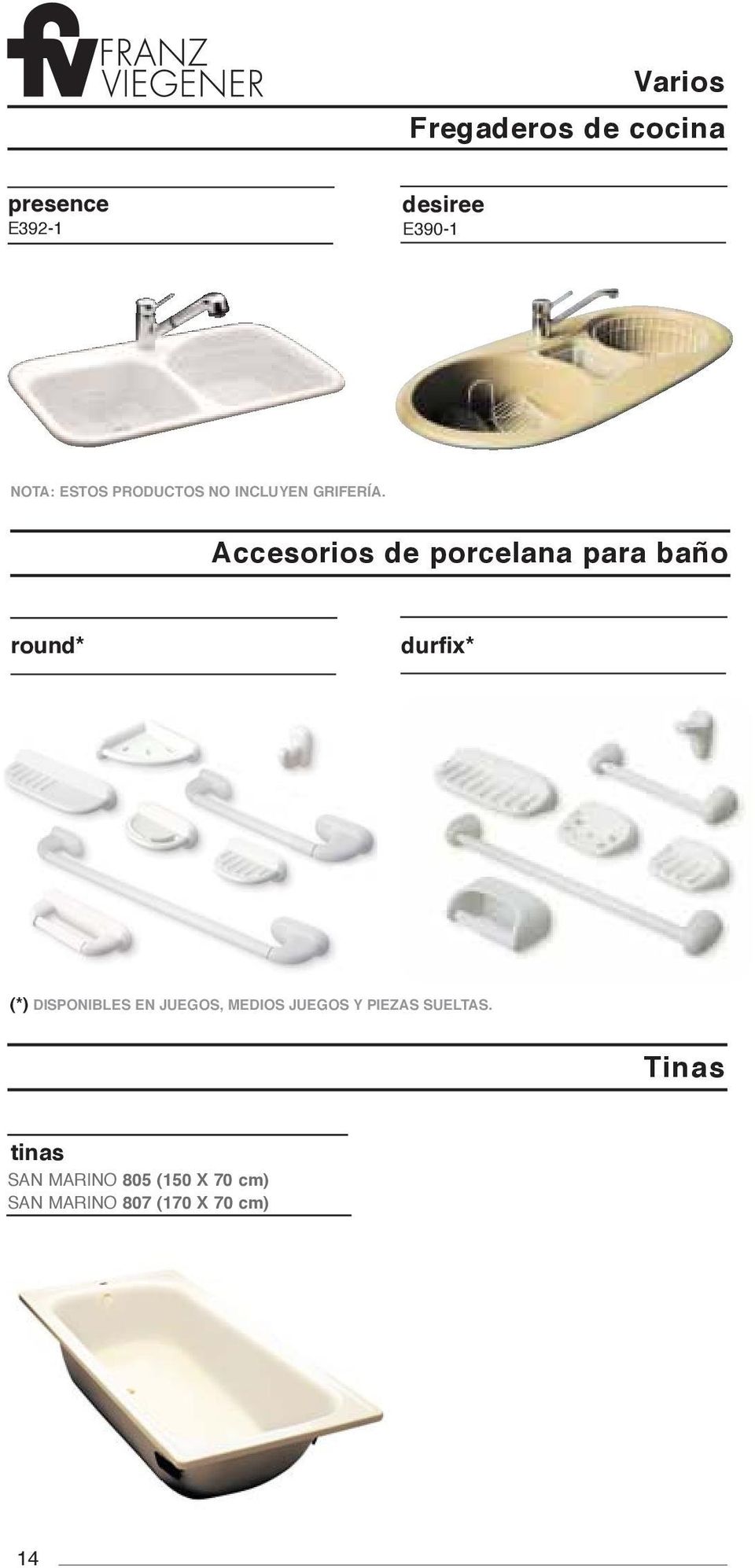Accesorios de porcelana para baño round* durfix* (*) DISPONIBLES EN
