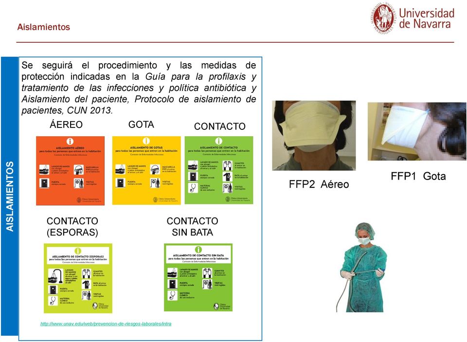 paciente, Protocolo de aislamiento de pacientes, CUN 2013.