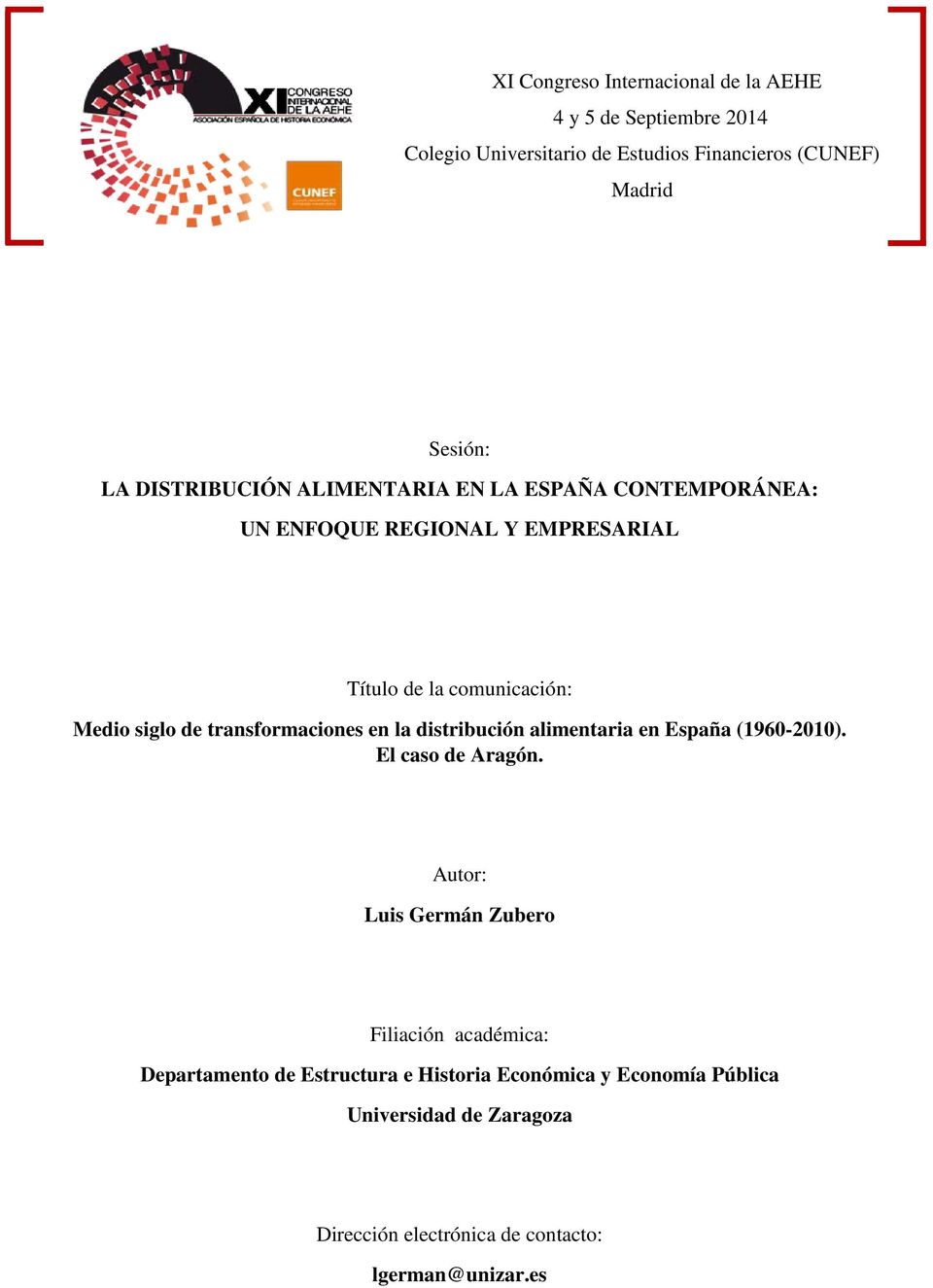 transformaciones en la distribución alimentaria en España (1960-2010). El caso de Aragón.