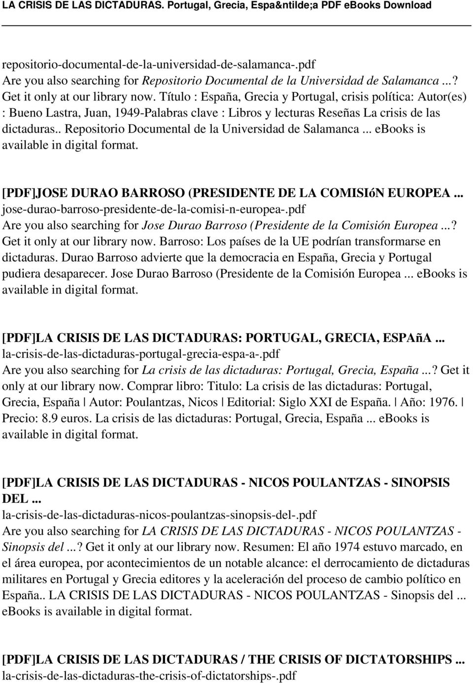 . Repositorio Documental de la Universidad de Salamanca... ebooks is [PDF]JOSE DURAO BARROSO (PRESIDENTE DE LA COMISIóN EUROPEA... jose-durao-barroso-presidente-de-la-comisi-n-europea-.