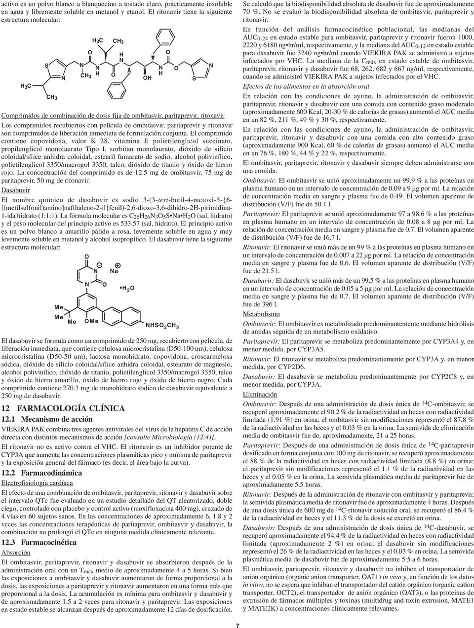película de ombitasvir, paritaprevir y ritonavir son comprimidos de liberación inmediata de formulación conjunta.
