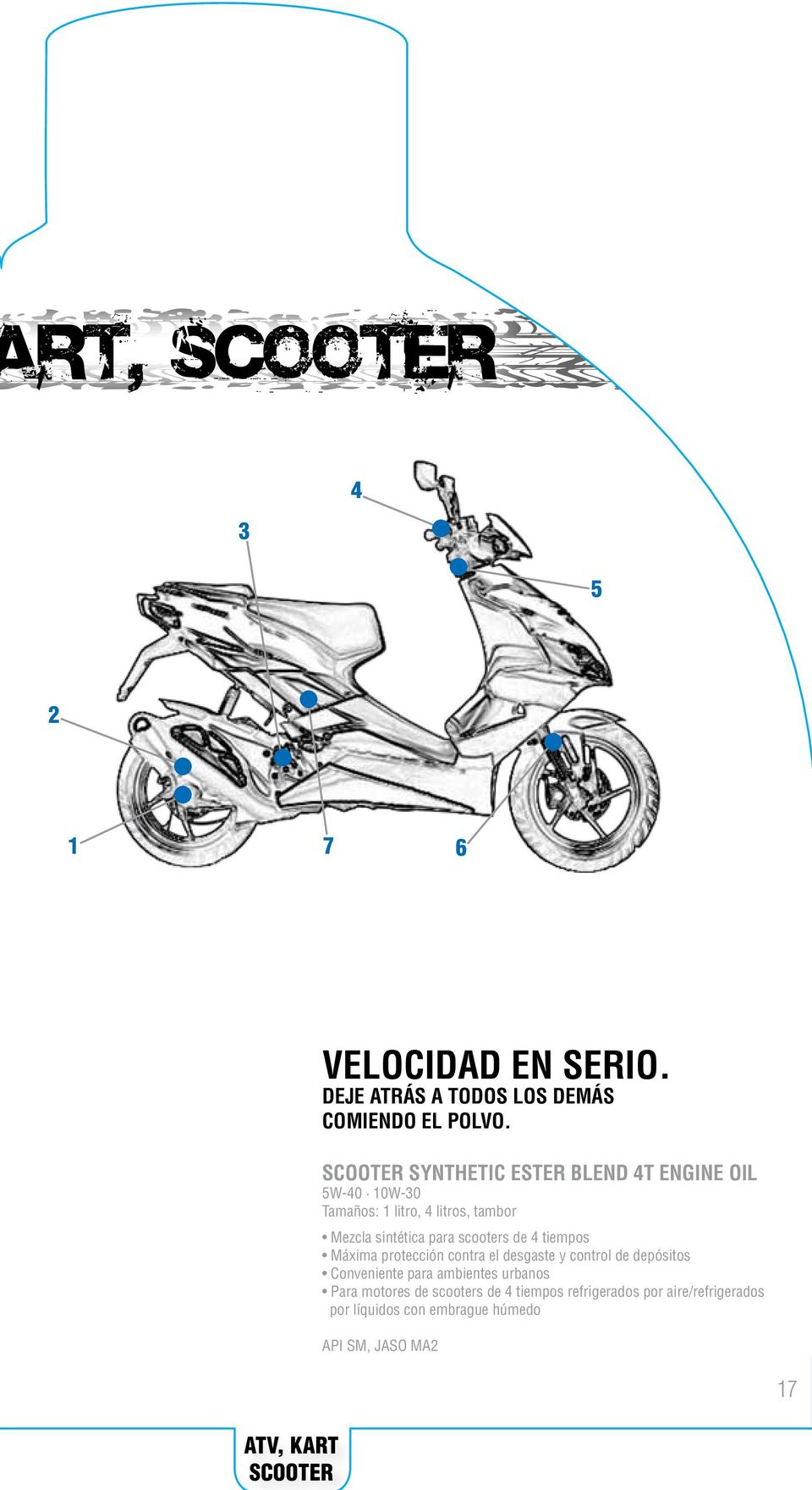 scooters de 4 tiempos Máxima protección contra el desgaste y control de depósitos Conveniente para ambientes