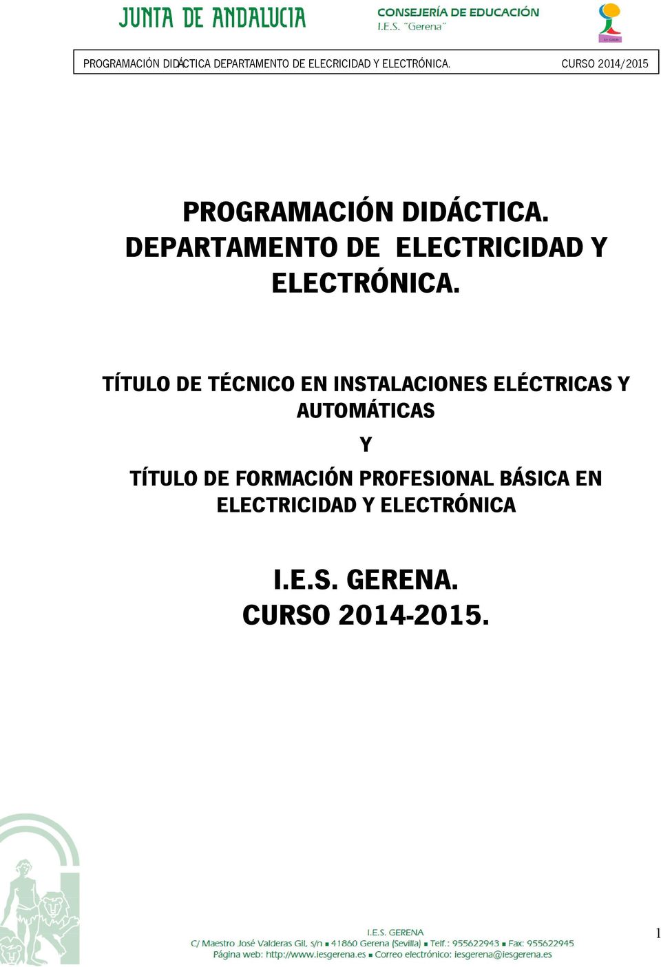 TÍTULO DE TÉCNICO EN INSTALACIONES ELÉCTRICAS Y