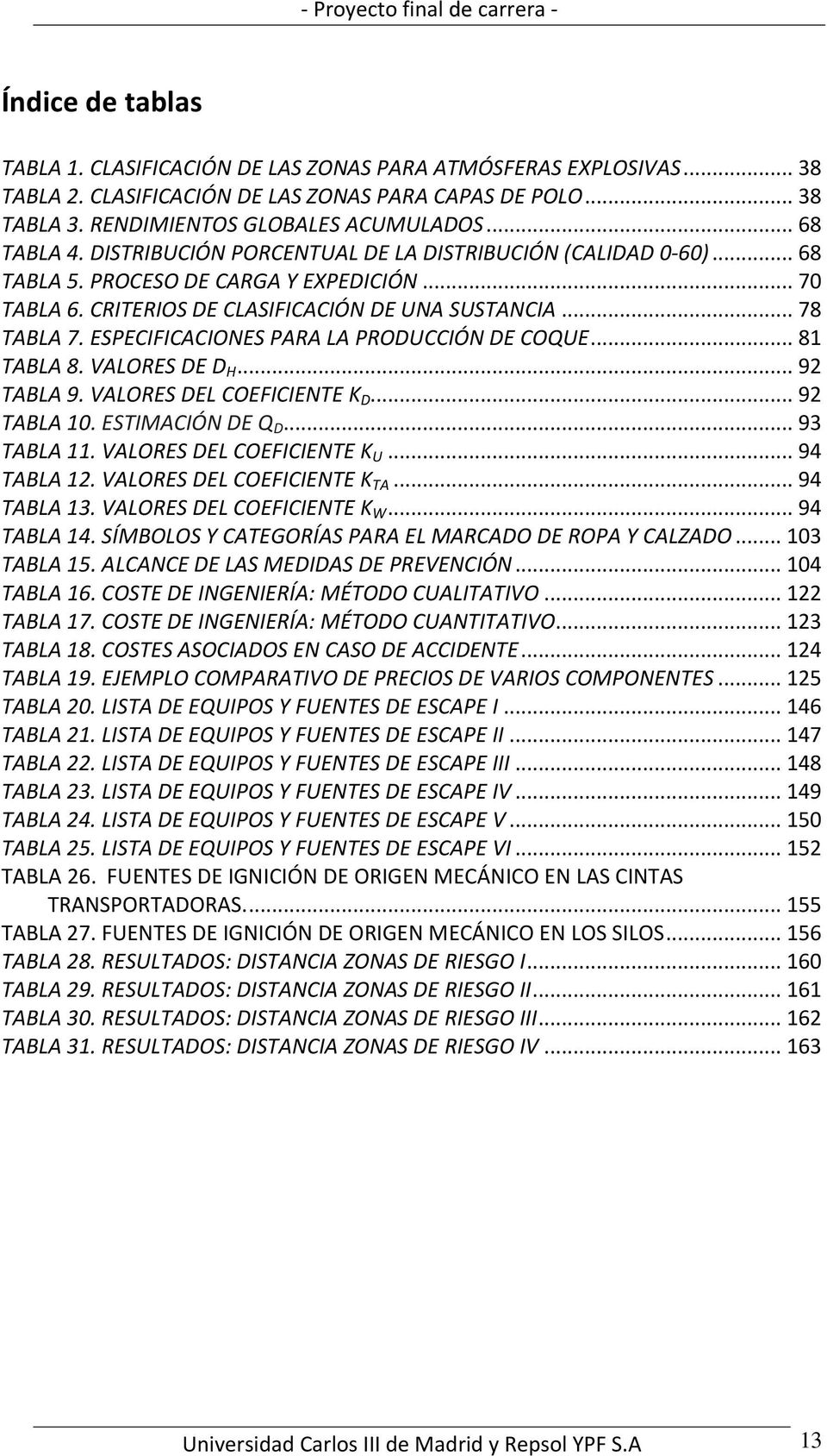 ESPECIFICACIONES PARA LA PRODUCCIÓN DE COQUE... 81 TABLA 8. VALORES DE D H... 92 TABLA 9. VALORES DEL COEFICIENTE K D... 92 TABLA 10. ESTIMACIÓN DE Q D... 93 TABLA 11. VALORES DEL COEFICIENTE K U.