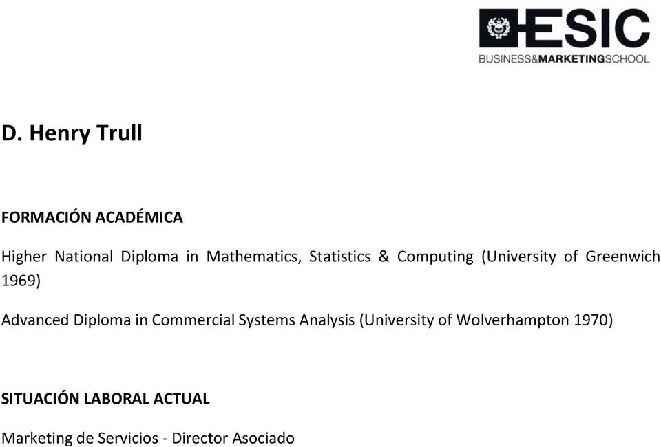 Advanced Diploma in Commercial Systems Analysis