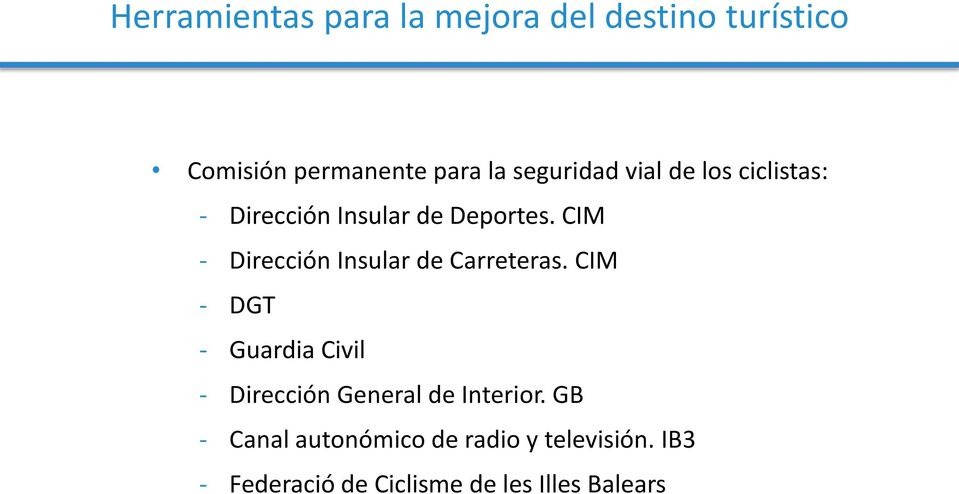 CIM - Dirección Insular de Carreteras.