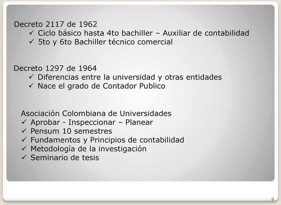 grado de Contador Publico Asociación Colombiana de Universidades Aprobar - Inspeccionar Planear