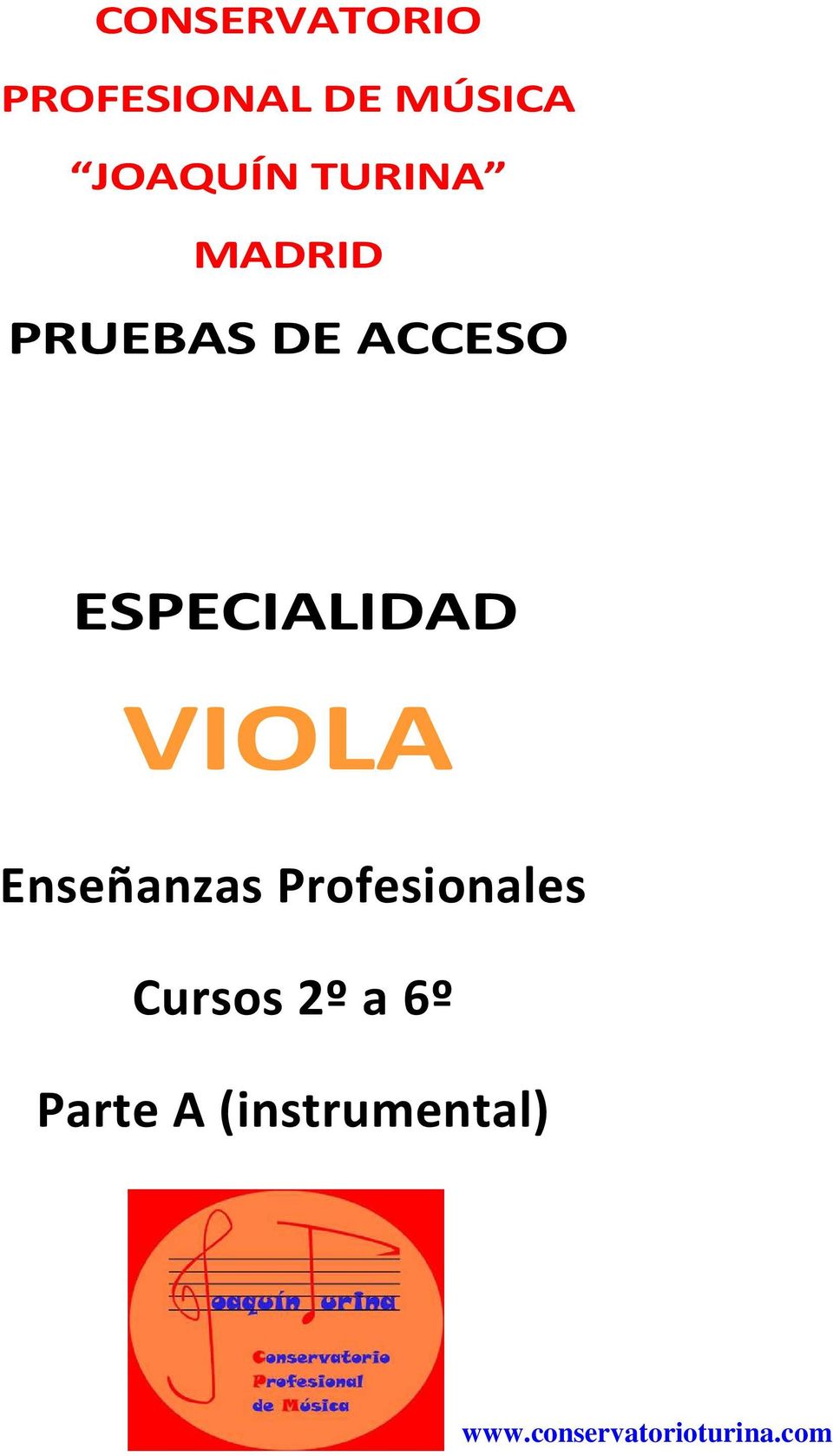 VIOLA Enseñanzas Profesionales Cursos 2º a 6º